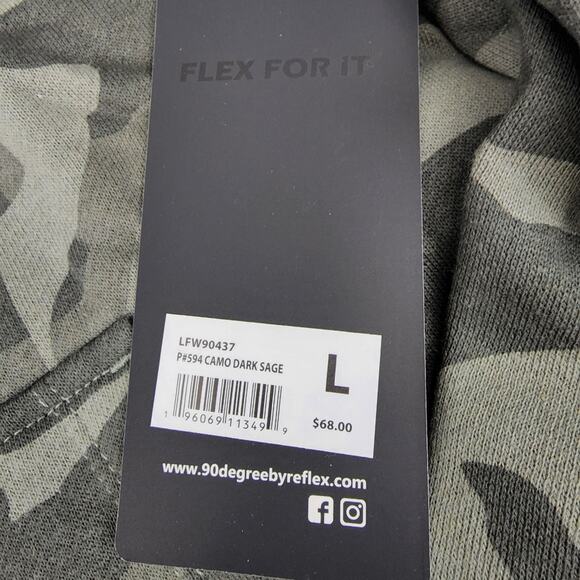 New Camo Hoodie 90 Degree By Reflex Large Hoodie in Dried Sage $68 - Picture 4 of 7